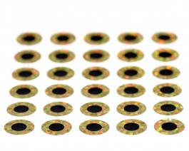 Flat Eyes, Holographic Gold, 6 mm